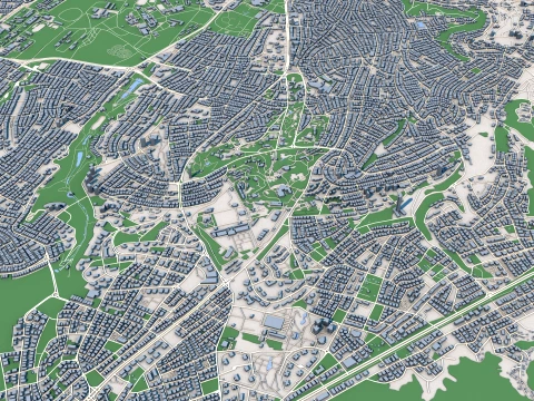Cityscape Ankara Turkey Map 3D Model