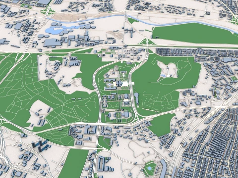 Cityscape Ankara Turkey Map 3D Model