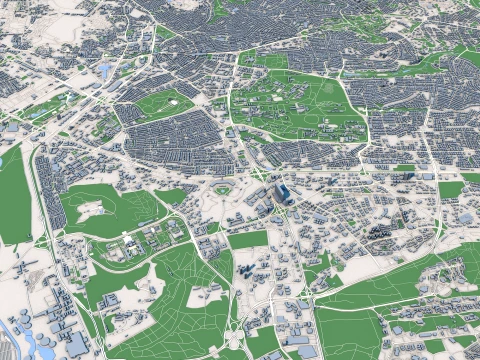 Cityscape Ankara Turkey Map 3D Model