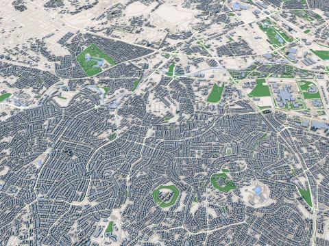 Cityscape Ankara Turkey Map 3D Model