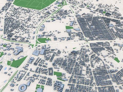 Cityscape Antalya Turkey Map 3D Model