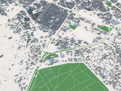 Cityscape Antalya Turkey Map 3D Model