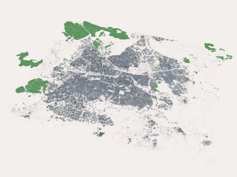 Cityscape Gaziantep Turkey Map 3D Model