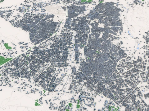 Cityscape Gaziantep Turkey Map 3D Model