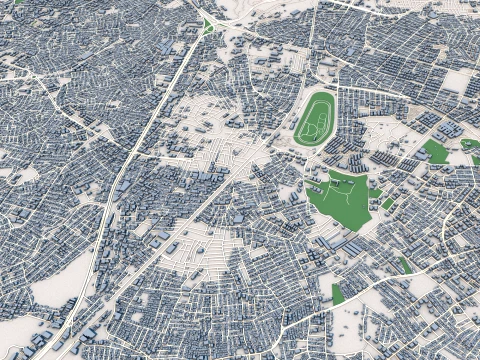Mapa miasta Izmir, Turcja Model 3D