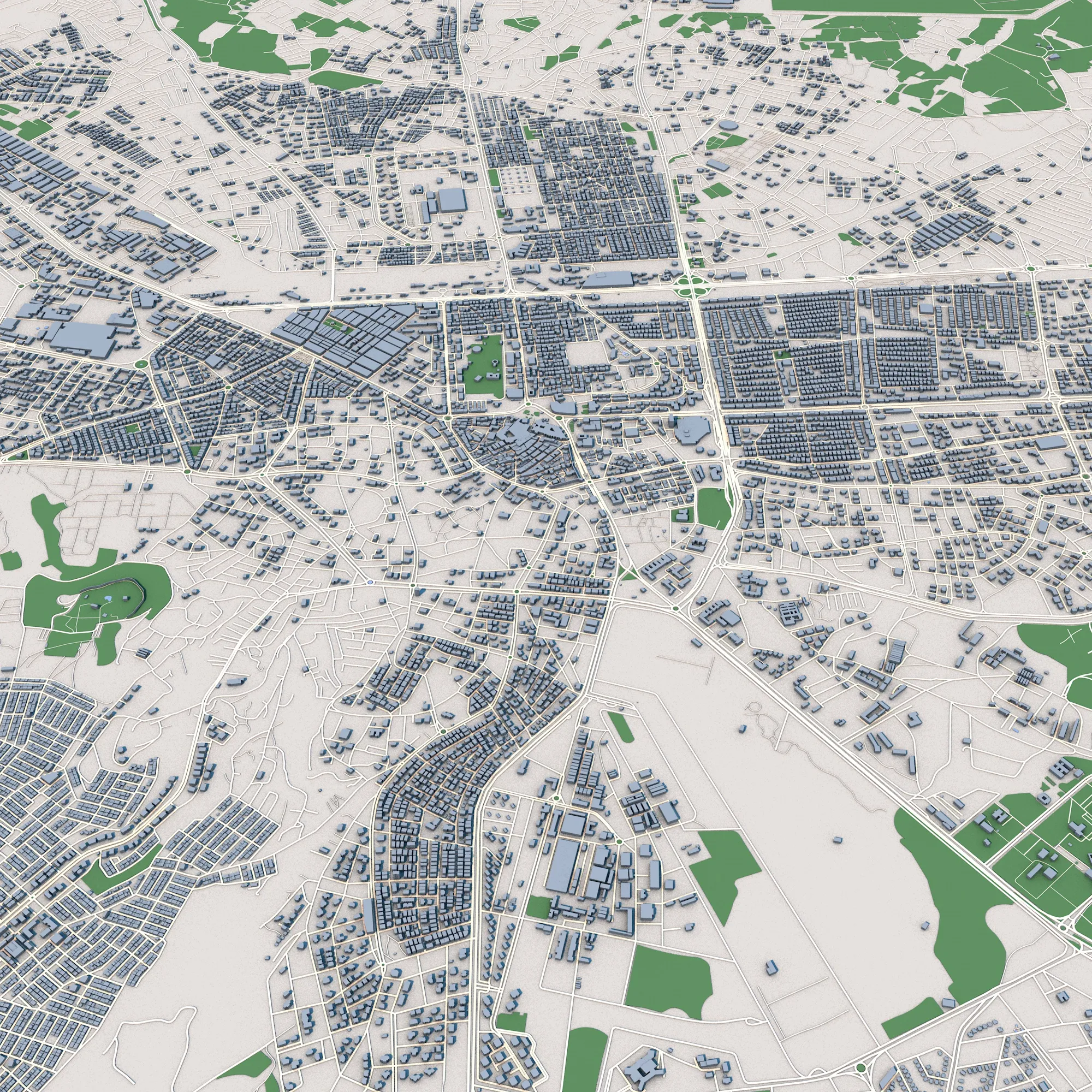 Cityscape Kayseri Turkey Map 3D Model .c4d .max .obj .3ds .fbx .stl .blend 