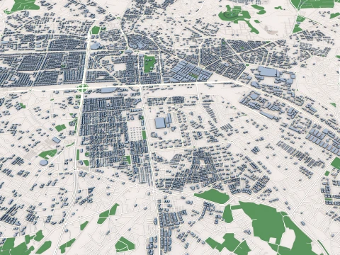 Cityscape Kayseri Turkey Map 3D Model