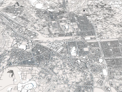 Cityscape Kayseri Turkey Map 3D Model