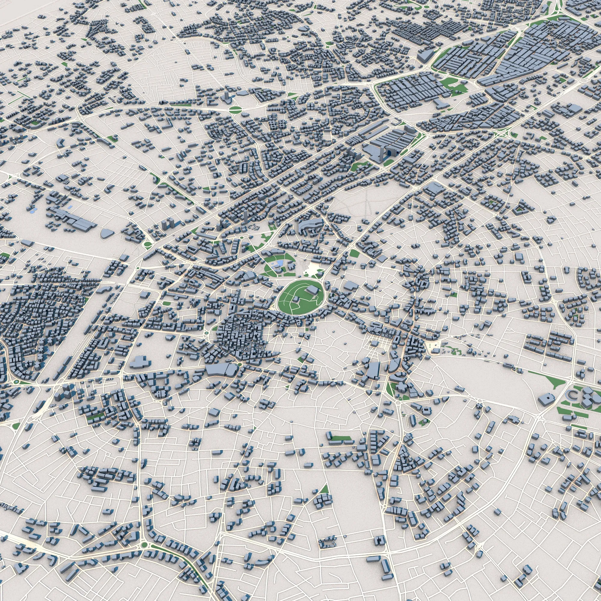 Cityscape Konya Turkey Map 3D Model .c4d .max .obj .3ds .fbx .stl .blend 