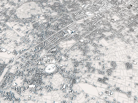 Cityscape Konya Turkey Map 3D Model