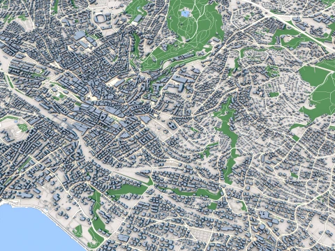 Mapa miasta Lozanna, Szwajcaria Model 3D