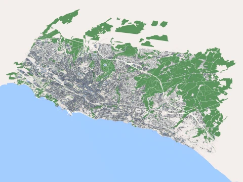 Cityscape Lausanne Switzerland Map 3D Model