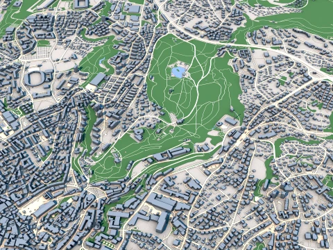 Cityscape Lausanne Switzerland Map 3D Model