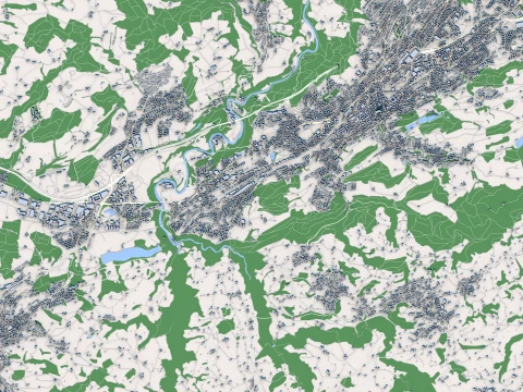 Cityscape St Gallen Switzerland Map 3D Model
