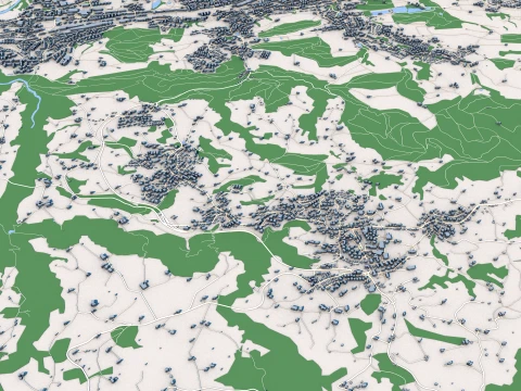 Cityscape St Gallen Switzerland Map 3D Model
