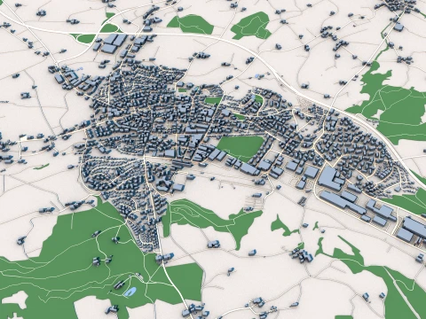 Cityscape St Gallen Switzerland Map 3D Model