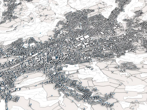 Cityscape St Gallen Switzerland Map 3D Model