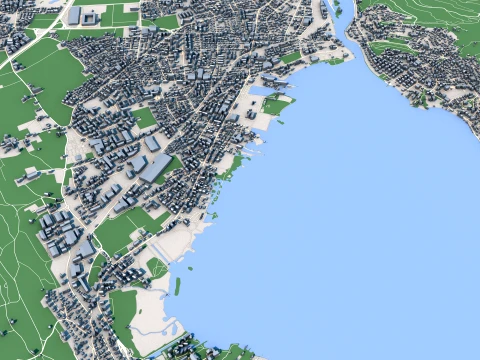 Mapa miasta Thun, Szwajcaria Model 3D