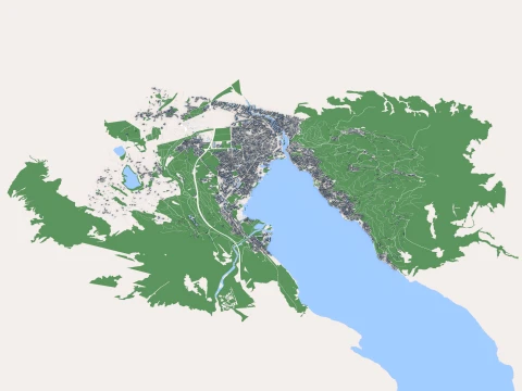 都市景観トゥーンタウンスイス地図 3Dモデル
