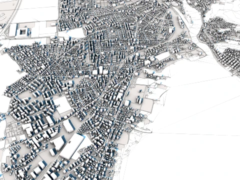 都市景観トゥーンタウンスイス地図 3Dモデル