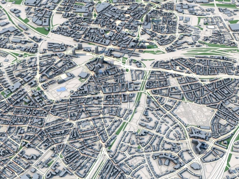 Mapa miasta Essen w Niemczech Model 3D