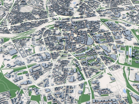 Cityscape Essen Germany Map 3D Model