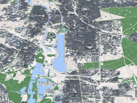 Mapa miasta Hanower, Niemcy Model 3D