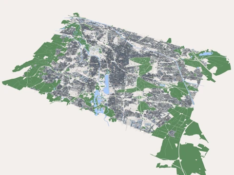 Cityscape Hanover Germany Map 3D Model