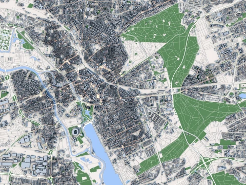 Cityscape Hanover Germany Map 3D Model