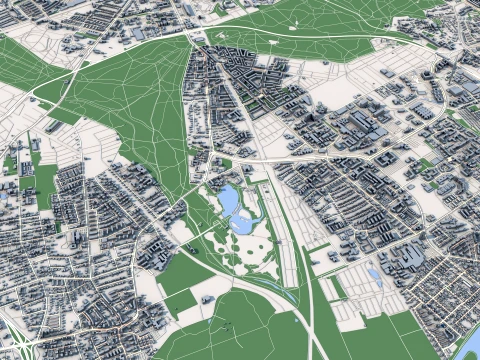 Cityscape Hanover Germany Map 3D Model