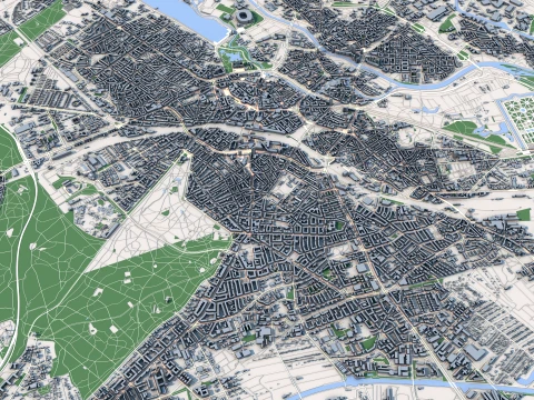 Cityscape Hanover Germany Map 3D Model