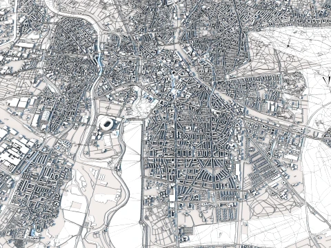 Cityscape Hanover Germany Map 3D Model