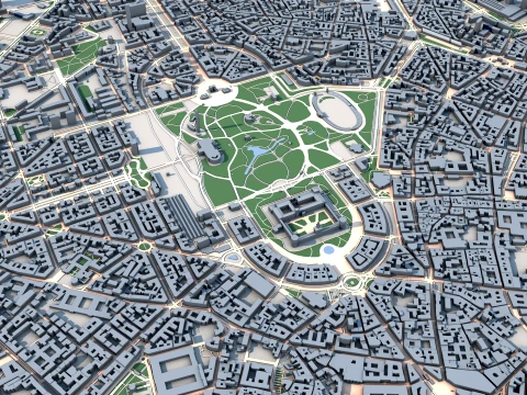 Mapa miasta Mediolan Włochy Model 3D