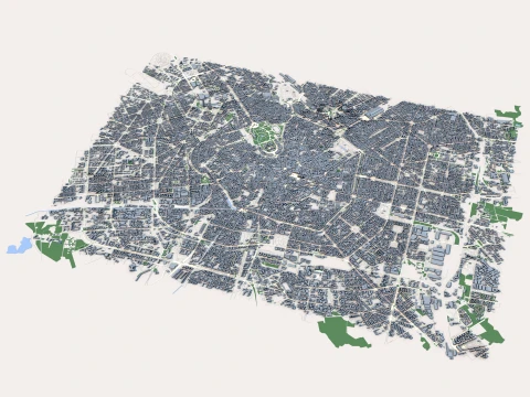 Cityscape Milan Italy Map 3D Model