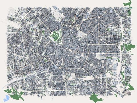 Cityscape Milan Italy Map 3D Model