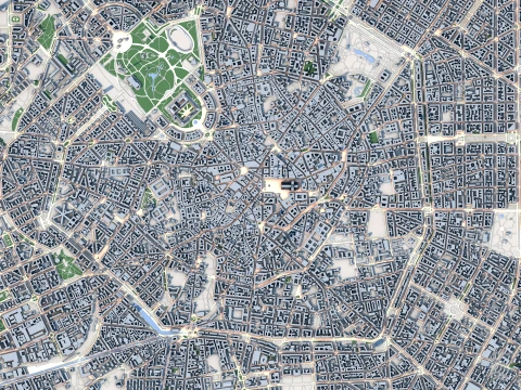 Cityscape Milan Italy Map 3D Model