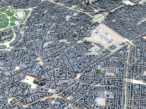 Cityscape Milan Italy Map 3D Model