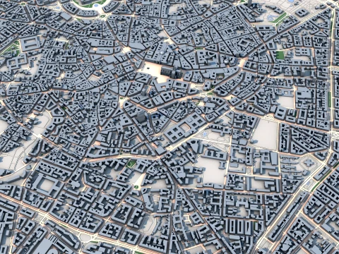 Cityscape Milan Italy Map 3D Model