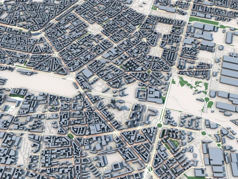 Cityscape Milan Italy Map 3D Model