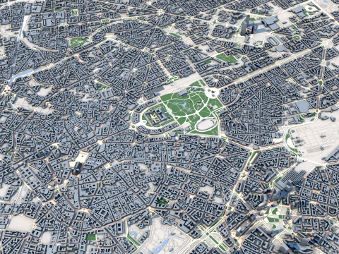 Cityscape Milan Italy Map 3D Model