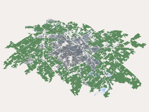 都市景観モデナイタリア地図 3Dモデル