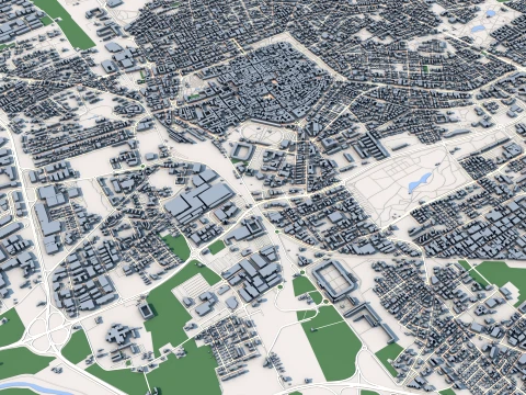 都市景観モデナイタリア地図 3Dモデル
