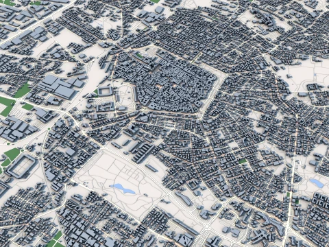 都市景観モデナイタリア地図 3Dモデル
