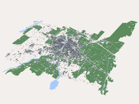 Cityscape Parma Italy Map 3D Model