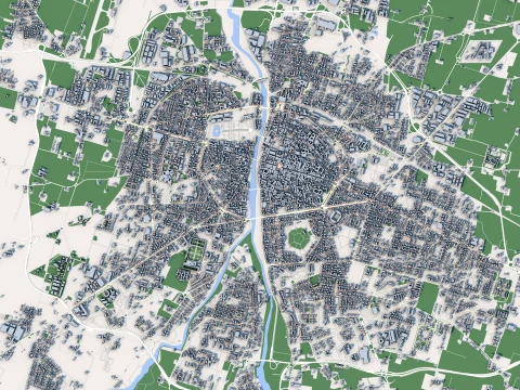 Cityscape Parma Italy Map 3D Model
