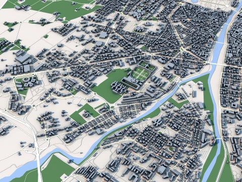 Cityscape Parma Italy Map 3D Model