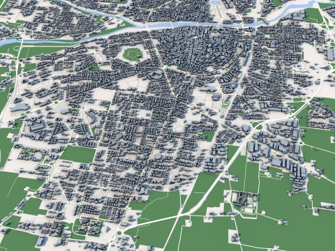 Cityscape Parma Italy Map 3D Model