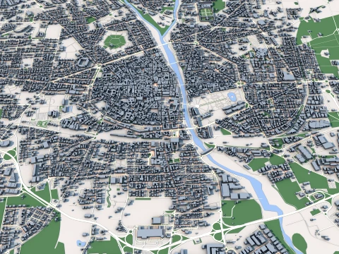 Cityscape Parma Italy Map 3D Model