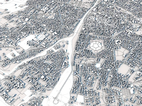 Cityscape Parma Italy Map 3D Model