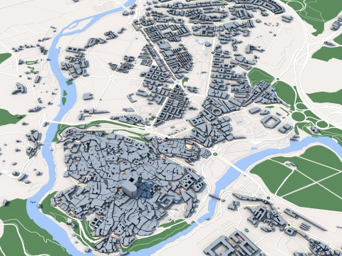 Mapa miasta Toledo w Hiszpanii Model 3D